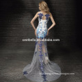 Blue sleeveless noble sexy wedding dresses evening gown party dress club show wear